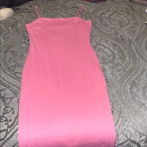 Elegant Pink Spaghetti Strap Dress